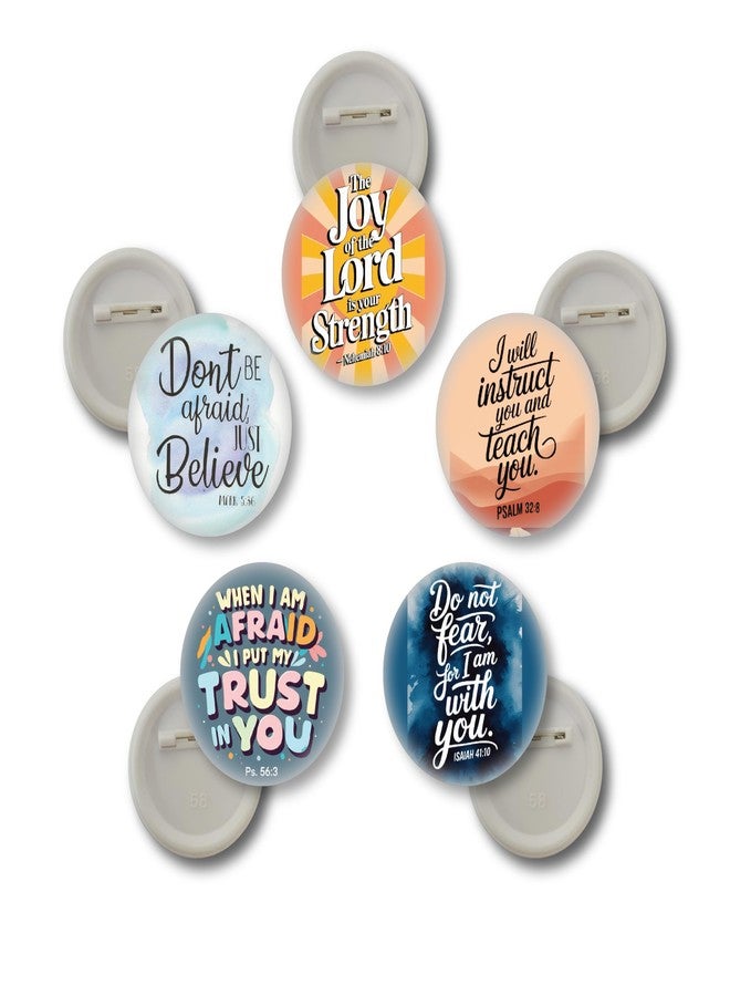 دي2سي مجموعة دبابيس أزرار الإيمان المسيحي D2C مقاس 58 مم - دبابيس بلمسة نهائية لامعة تحمل آيات ملهمة من الكتاب المقدس للحقائب والسترات (417) - Image 1